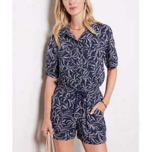 Evereve Tropical Printed Short Sleeve Romper